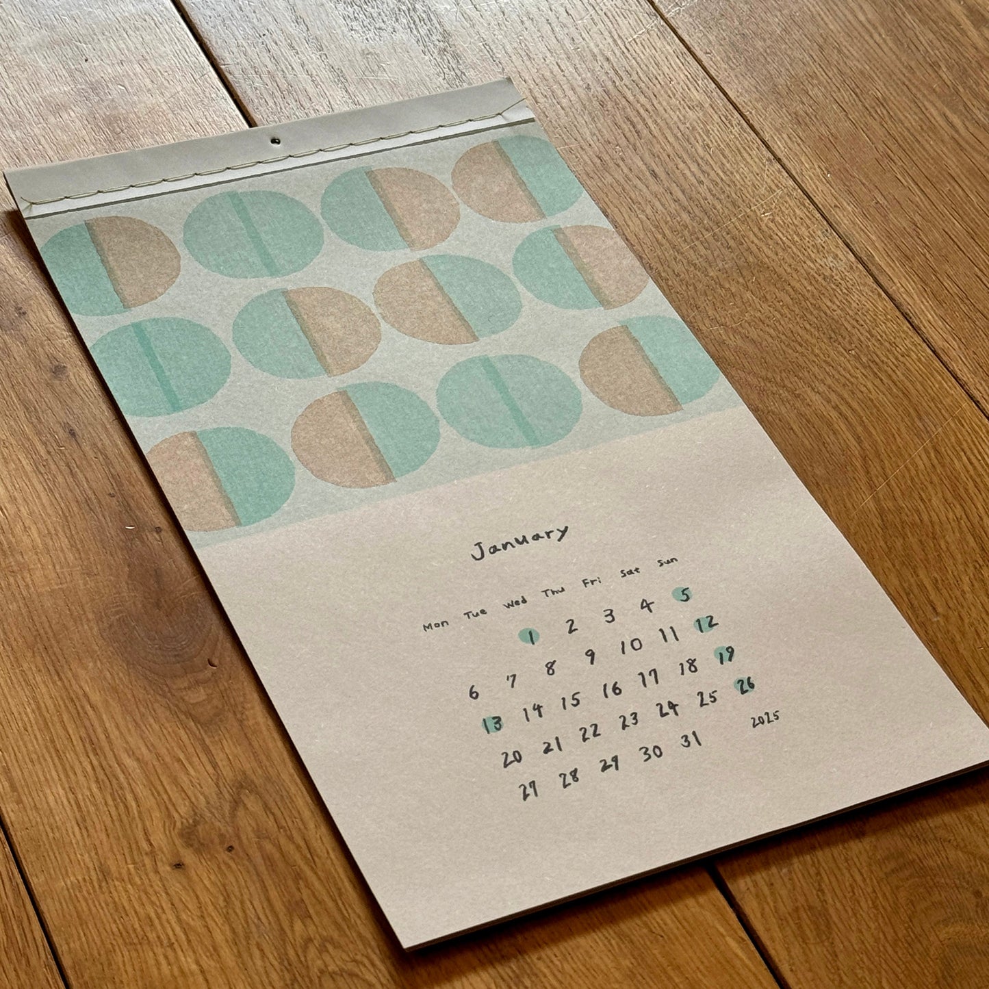 Polka dots and stripes calendar 2025