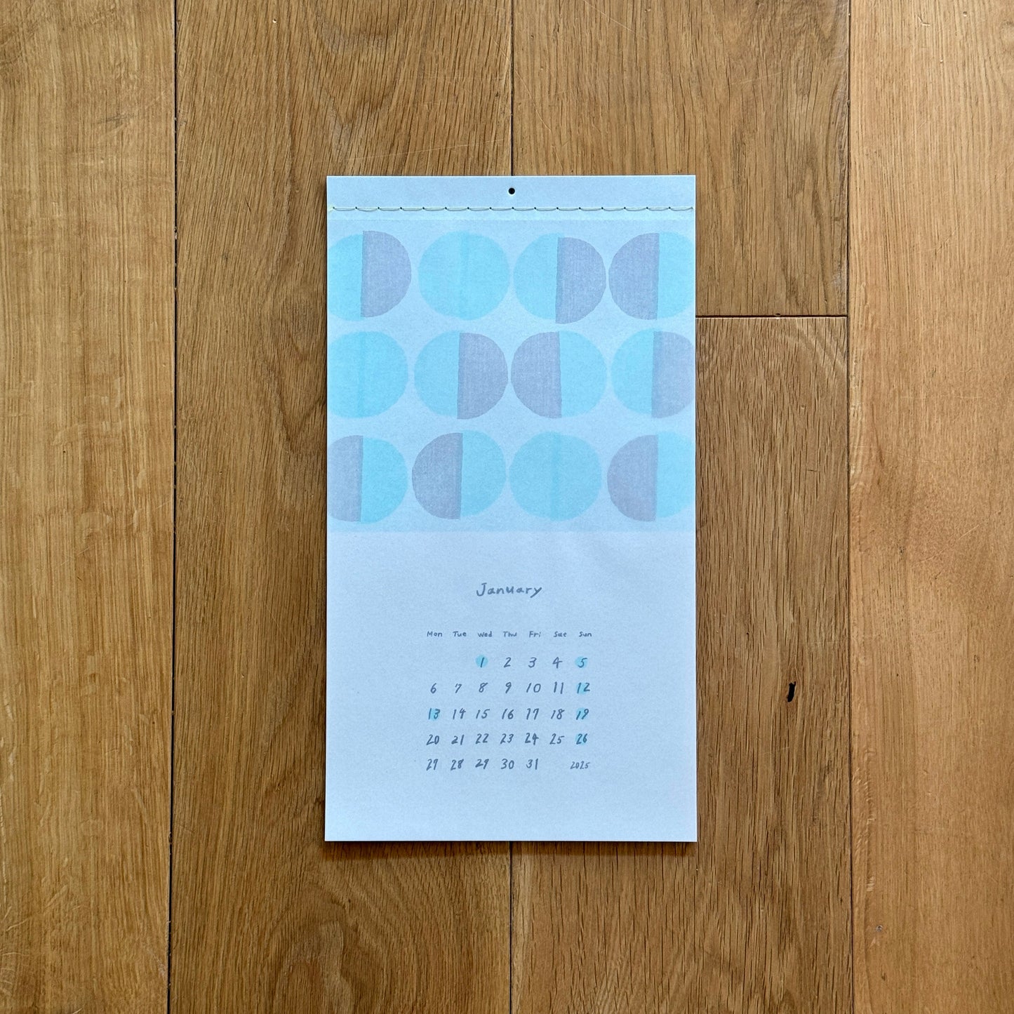 Polka dots and stripes calendar 2025